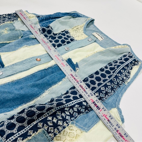 We The Free Patchwork Mini Dress - Blue and Cream - Picture 6 of 9